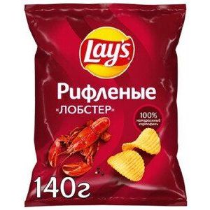 Чипсы Лейз 140г Рифленый Лобстер 1/19