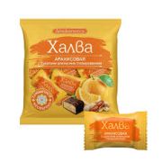 Конф халва глаз 240г арахисовая с цукатами апельсина Деликатесса 1/24 069