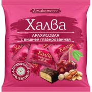 Конф халва глаз 240г арахисовая с вишней Деликатесса 1/24 077