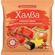 Конф халва глаз 240г арахисовая с цукатами манго Деликатесса 1/24 075