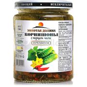 Корнишоны 500г ст/б с перчиком 1/12 Зол. Дол